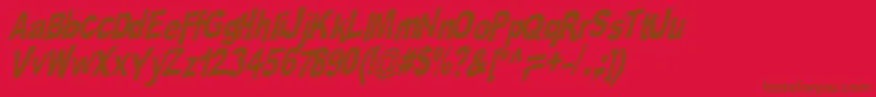 Platsch2 Font – Brown Fonts on Red Background