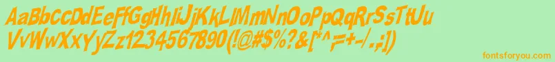 Platsch2 Font – Orange Fonts on Green Background