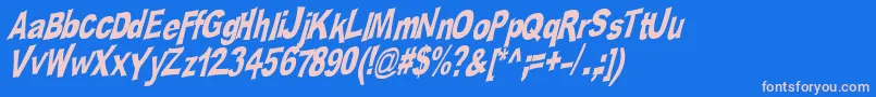 Platsch2 Font – Pink Fonts on Blue Background