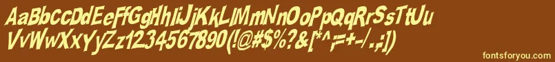 Platsch2 Font – Yellow Fonts on Brown Background