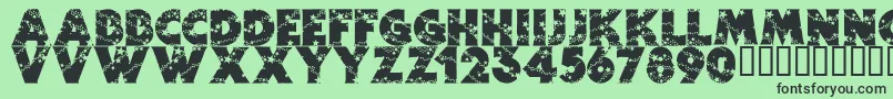 フォントWizardry – 緑の背景に黒い文字
