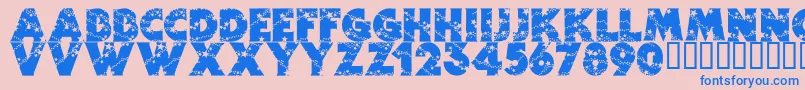 フォントWizardry – ピンクの背景に青い文字