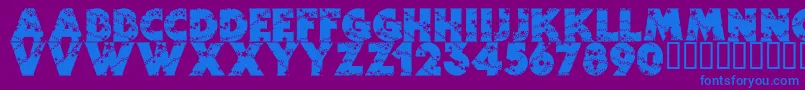 フォントWizardry – 紫色の背景に青い文字