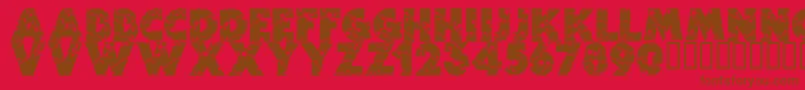 フォントWizardry – 赤い背景に茶色の文字