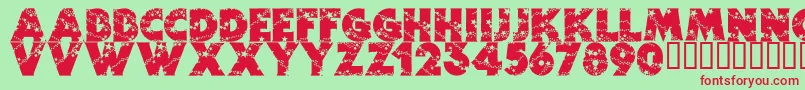 フォントWizardry – 赤い文字の緑の背景