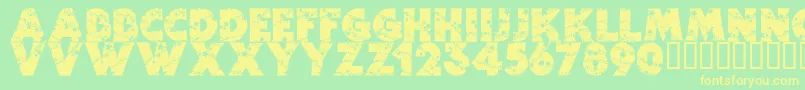Wizardry Font – Yellow Fonts on Green Background