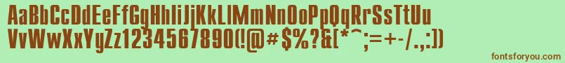 CompactBoldRegular Font – Brown Fonts on Green Background