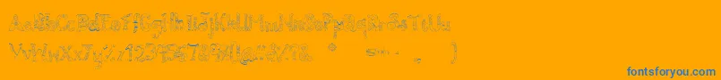 ByronDaze-Schriftart – Blaue Schriften auf orangefarbenem Hintergrund