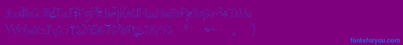 ByronDaze-Schriftart – Blaue Schriften auf violettem Hintergrund