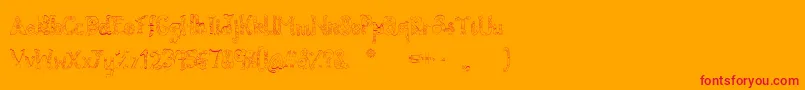 ByronDaze-Schriftart – Rote Schriften auf orangefarbenem Hintergrund