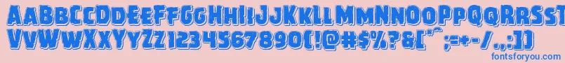 Howlinmadpunch-Schriftart – Blaue Schriften auf rosa Hintergrund