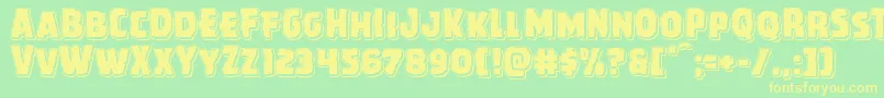 Howlinmadpunch-Schriftart – Gelbe Schriften auf grünem Hintergrund