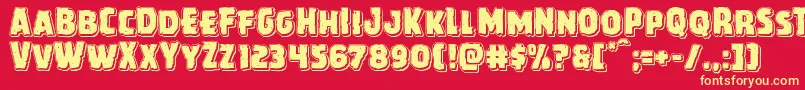 フォントHowlinmadpunch – 黄色の文字、赤い背景