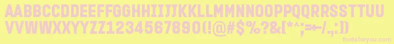 ProminderRegular Font – Pink Fonts on Yellow Background