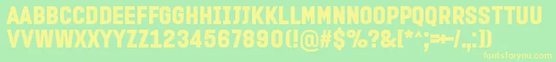 ProminderRegular Font – Yellow Fonts on Green Background