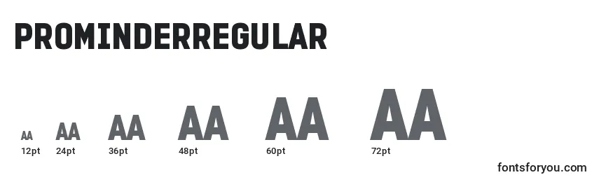 Размеры шрифта ProminderRegular