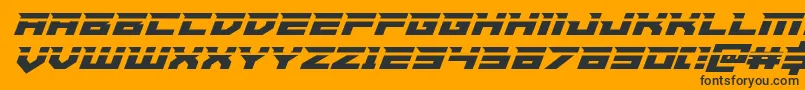 Paladinslaser-Schriftart – Schwarze Schriften auf orangefarbenem Hintergrund