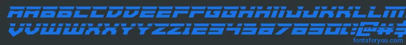 Paladinslaser-Schriftart – Blaue Schriften auf schwarzem Hintergrund