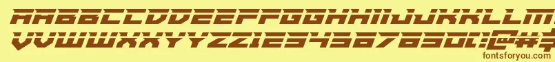 Paladinslaser-Schriftart – Braune Schriften auf gelbem Hintergrund