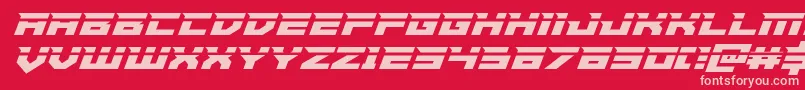 Fonte Paladinslaser – fontes rosa em um fundo vermelho