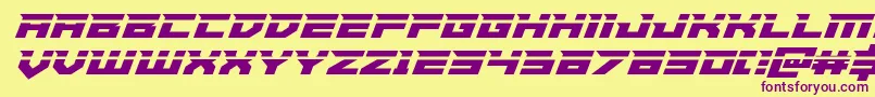 Paladinslaser-Schriftart – Violette Schriften auf gelbem Hintergrund