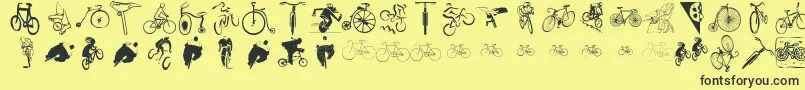 Cycling Font – Black Fonts on Yellow Background