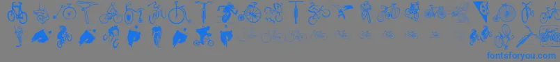 Cycling Font – Blue Fonts on Gray Background