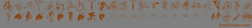 Cycling Font – Brown Fonts on Gray Background