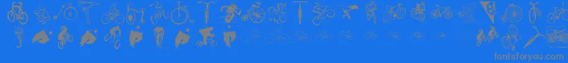 Cycling Font – Gray Fonts on Blue Background