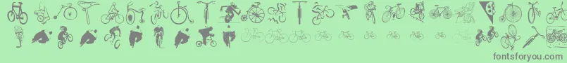 Cycling Font – Gray Fonts on Green Background