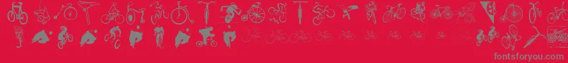 Cycling Font – Gray Fonts on Red Background