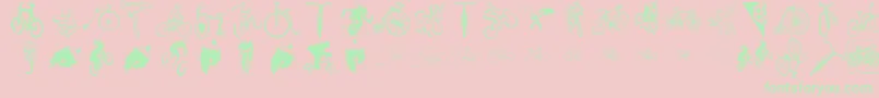 Cycling Font – Green Fonts on Pink Background
