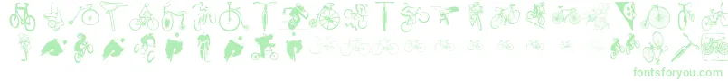 Cycling-Schriftart – Grüne Schriften auf weißem Hintergrund