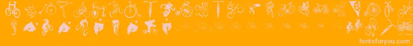 Cycling Font – Pink Fonts on Orange Background