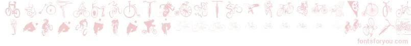 Cycling Font – Pink Fonts on White Background