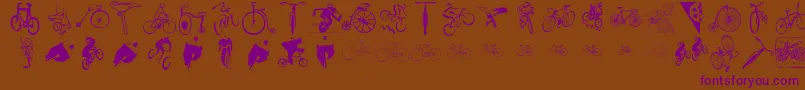 Cycling Font – Purple Fonts on Brown Background