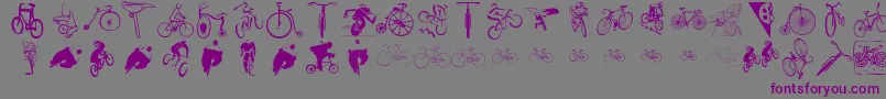 Cycling Font – Purple Fonts on Gray Background