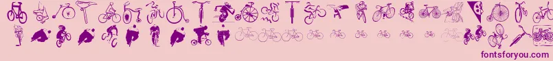 Cycling Font – Purple Fonts on Pink Background