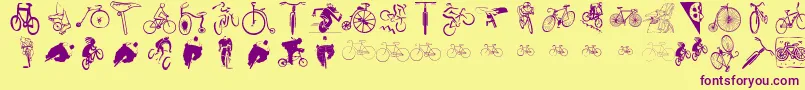 Шрифт Cycling – фиолетовые шрифты на жёлтом фоне