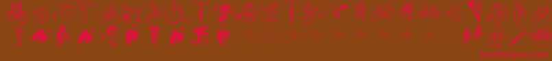 Cycling Font – Red Fonts on Brown Background
