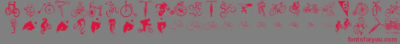 フォントCycling – 赤い文字の灰色の背景