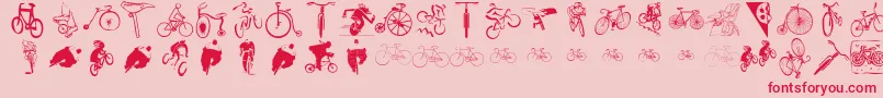 Cycling Font – Red Fonts on Pink Background
