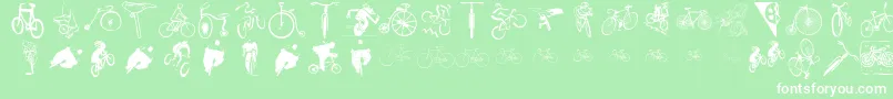 Cycling Font – White Fonts on Green Background