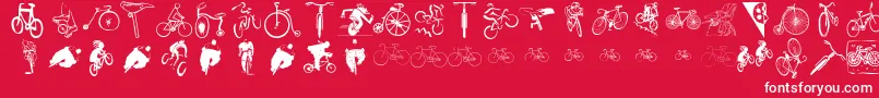 Cycling Font – White Fonts on Red Background