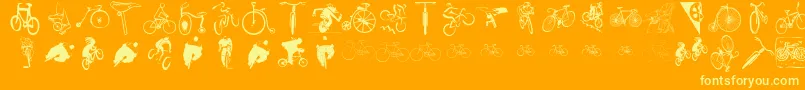 Cycling Font – Yellow Fonts on Orange Background