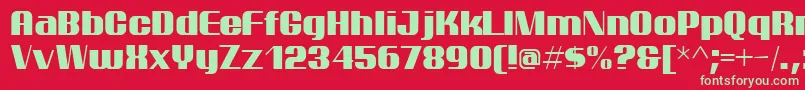 フォントPtarm – 赤い背景に緑の文字