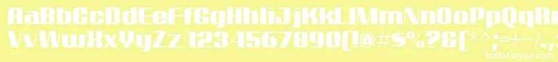 フォントPtarm – 黄色い背景に白い文字