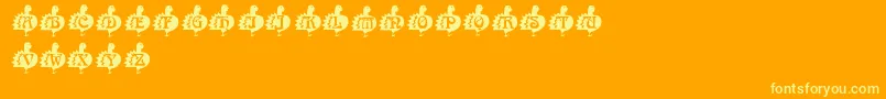 Thanks1-Schriftart – Gelbe Schriften auf orangefarbenem Hintergrund