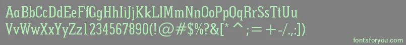 Pointed Font – Green Fonts on Gray Background