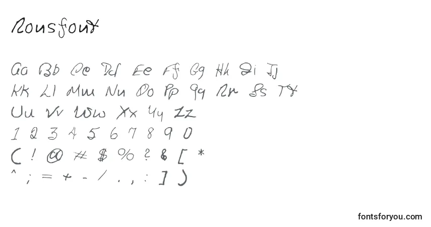 A fonte Ronsfont – alfabeto, números, caracteres especiais
